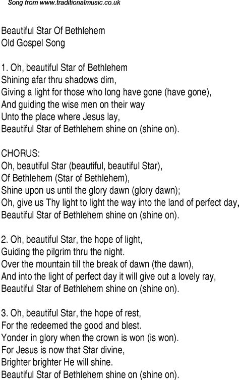 lyrics beautiful star of bethlehem|beautiful star of bethlehem words.